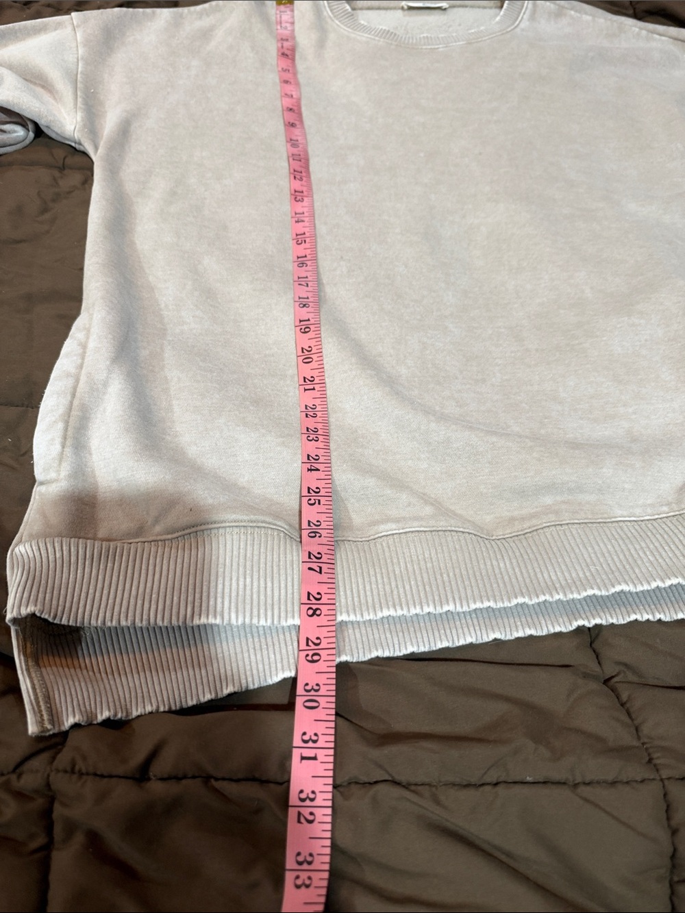 Zenana Outfitters Oversized Crewneck Sweatshirt in Light Taupe - Picture 6 of 6